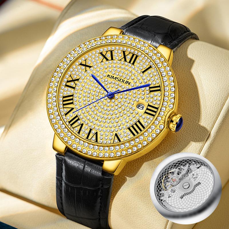 KIMSDUN Мужские часы кварцевые с бриллиантами роскошные часы классические наручные часы мужские водонепроницаемые с автодатой модные часы leather золотой
KIMSDUN Мужские часы кварцевые с бриллиантами роскошные часы классические наручные часы мужские водонепроницаемые с автодатой модные часы leather золотой