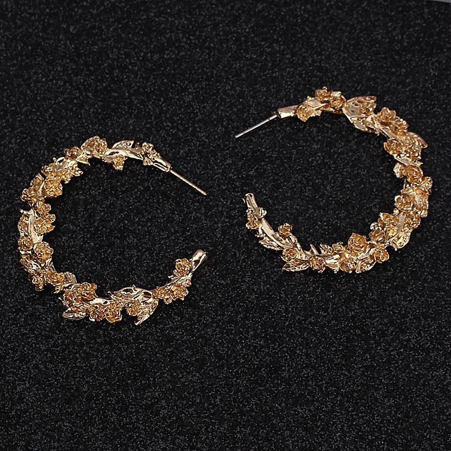 Trendy Rose Flower Semicircle Drop Earrings for Women Metal C-shaped Dangle Earrings Personality Golden Copper Color Zircon
Trendy Rose Flower Semicircle Drop Earrings for Women Metal C-shaped Dangle Earrings Personality Golden Copper Color Zircon