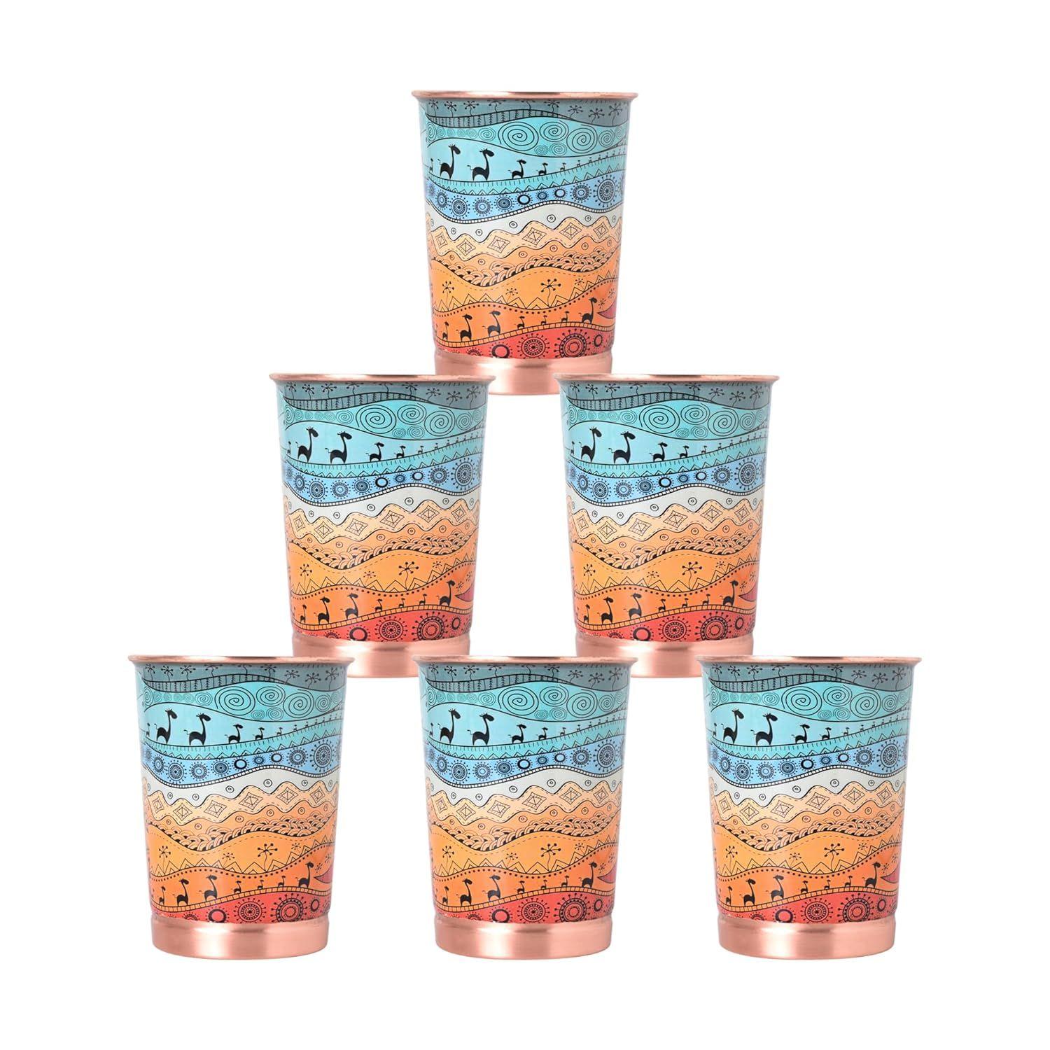 250ML Water Glass with Rust Proof Protection for Home and Office Use Ayurveda and Yoga Health Benefits Glass Set of 6 (Multicolor)
250ML Water Glass with Rust Proof Protection for Home and Office Use Ayurveda and Yoga Health Benefits Glass Set of 6 (Multicolor)