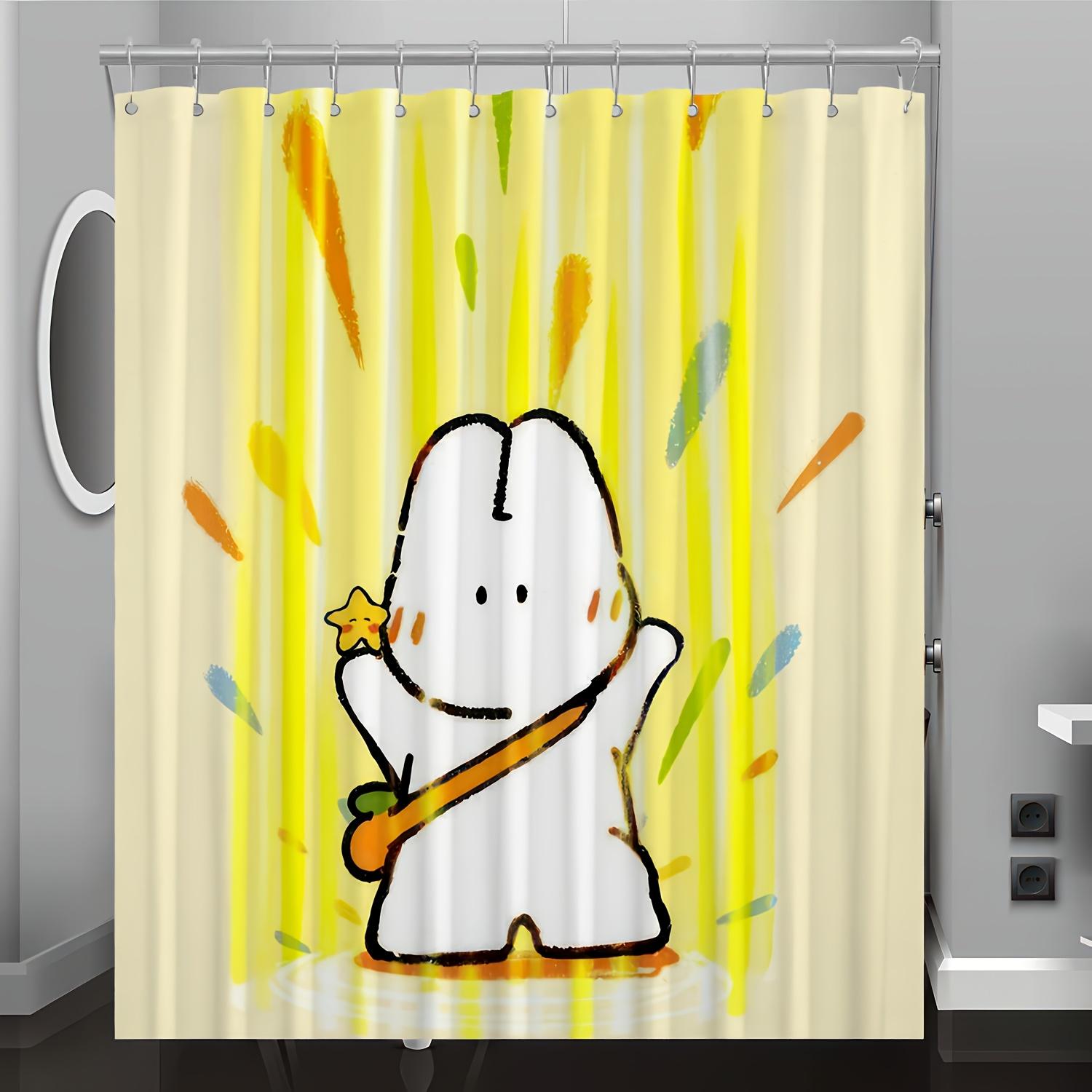 Cartoon Rabbit Pattern Digital Print Shower Curtain, Bathroom Home Decor With Free Hooks, Four Seasons Woven Polyester Fabric W60H190(CM)-1 Pcs
Cartoon Rabbit Pattern Digital Print Shower Curtain, Bathroom Home Decor With Free Hooks, Four Seasons Woven Polyester Fabric W60H190(CM)-1 Pcs