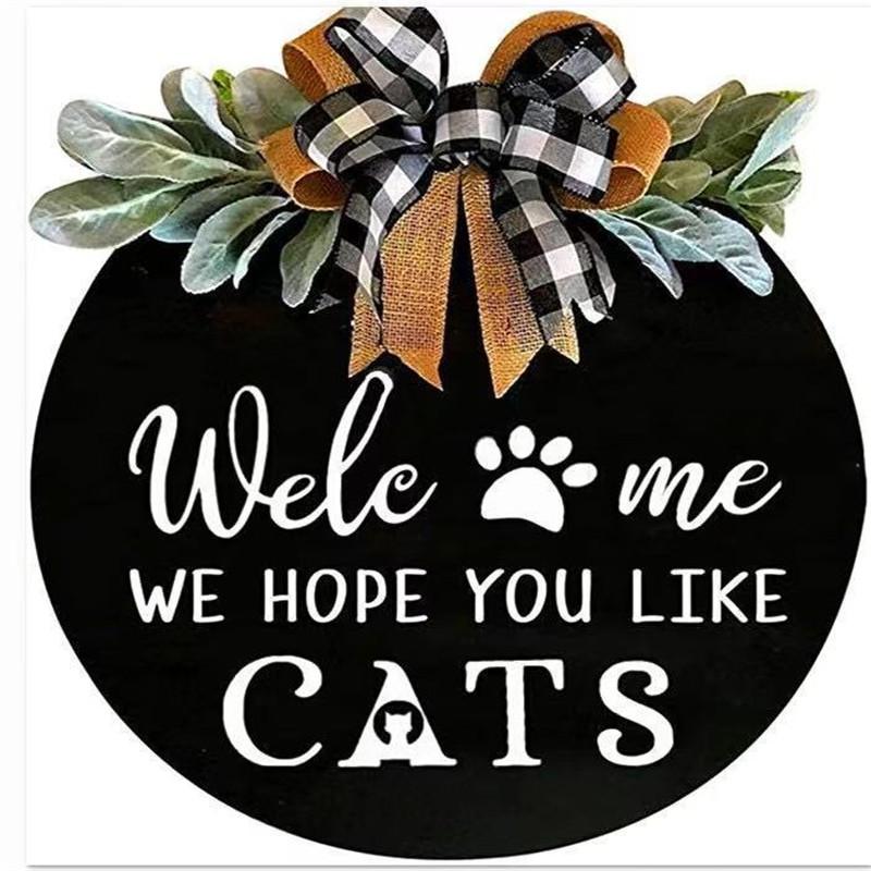 Акриловый приветственный знак, венок для входной двери, вешалка с бантом, круглая вертикальная вывеска для домашних животных, собак и кошек, украшение для дома
Акриловый приветственный знак, венок для входной двери, вешалка с бантом, круглая вертикальная вывеска для домашних животных, собак и кошек, украшение для дома