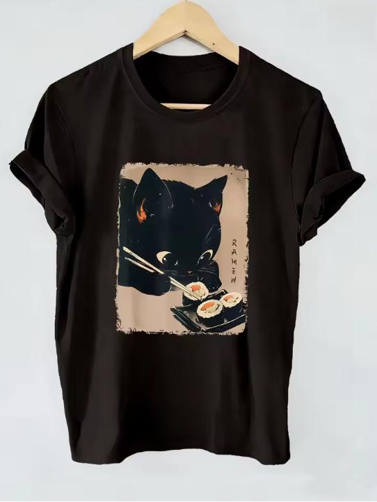 High Quality Retro Japanese Style Cat Eating Sushi Funny T Shirts Men Women T-shirt Round Neck Short Sleeve Tee Shirt Cute 5XL різнокольоровий
High Quality Retro Japanese Style Cat Eating Sushi Funny T Shirts Men Women T-shirt Round Neck Short Sleeve Tee Shirt Cute 5XL різнокольоровий