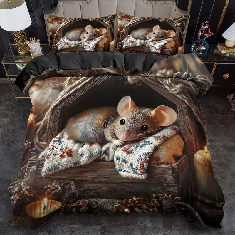 Cute Cozy Mouse Bedding Set Animal Lover Duvet Cover, Modern Bed Cover Home Decor Single Double Queen King Full Size Beds Baby 100x135cm
Cute Cozy Mouse Bedding Set Animal Lover Duvet Cover, Modern Bed Cover Home Decor Single Double Queen King Full Size Beds Baby 100x135cm