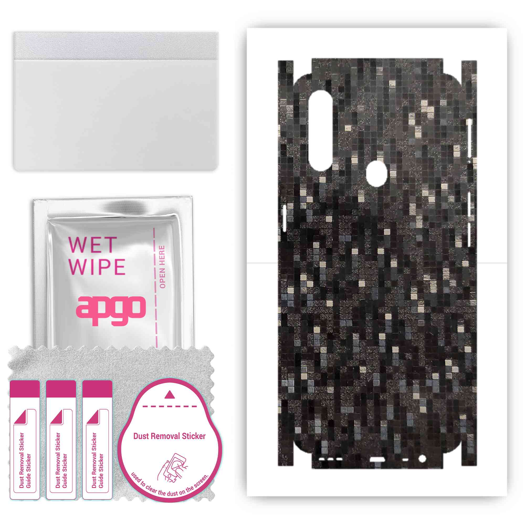 apgo Protective Skin Sticker for the back+sides compatible with Oppo A31, Full Wrap Film, Foil, Vinyl - Pattern Carbon Black Pixel
apgo Protective Skin Sticker for the back+sides compatible with Oppo A31, Full Wrap Film, Foil, Vinyl - Pattern Carbon Black Pixel
