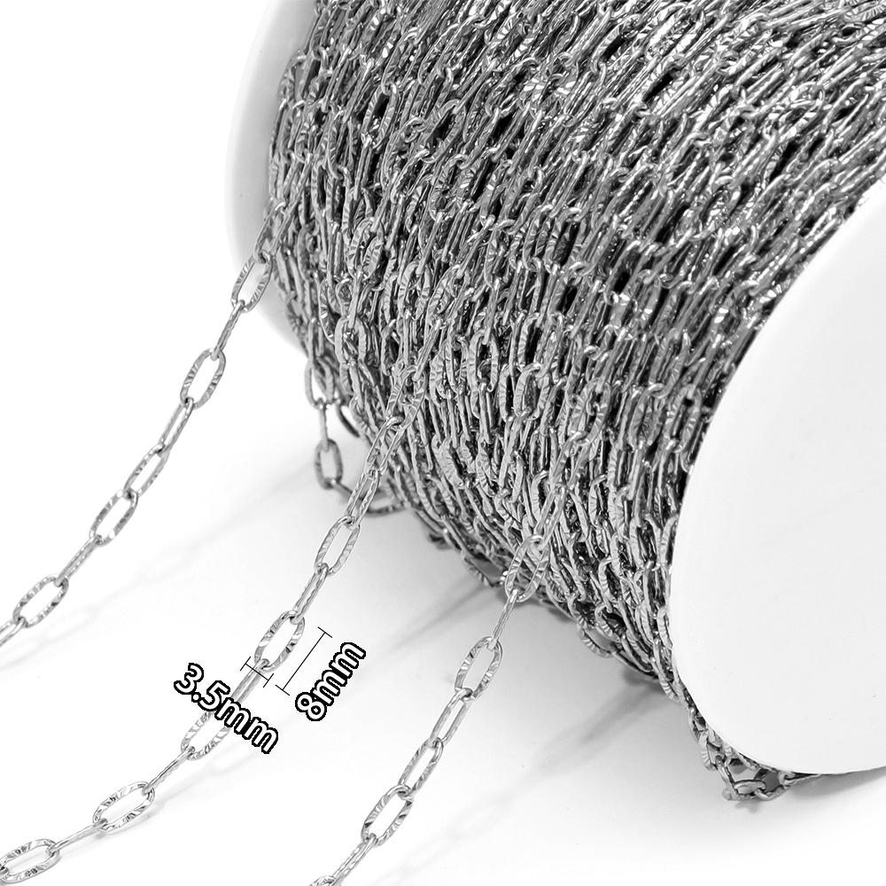 2 Meters Stainless Steel Oval Embossing Link Chains for DIY Jewelry Making Women Necklace Earrings Making Bracelets Supplies
2 Meters Stainless Steel Oval Embossing Link Chains for DIY Jewelry Making Women Necklace Earrings Making Bracelets Supplies