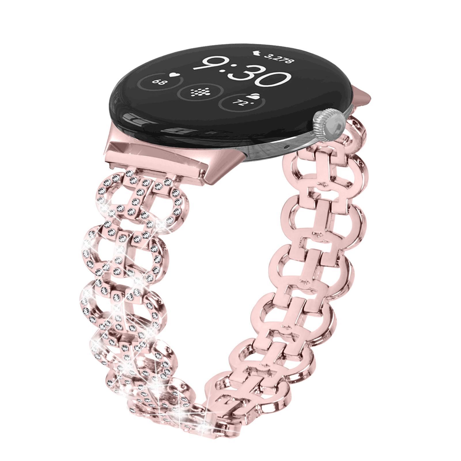 For Google Pixel Watch 3 41mm/Watch 2/Pixel Watch Alloy Strap Rhinestones Decor Gourd Shape Watch Band Pink
For Google Pixel Watch 3 41mm/Watch 2/Pixel Watch Alloy Strap Rhinestones Decor Gourd Shape Watch Band Pink