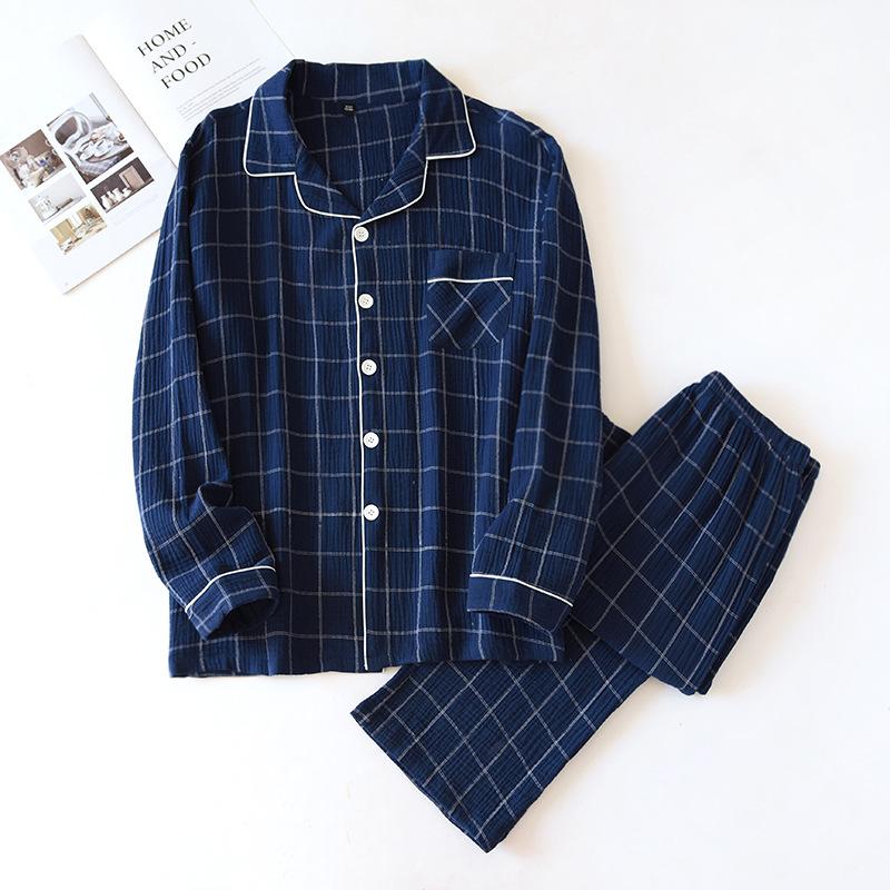 New Men s Plaid Home Service Suit 100% Cotton Crepe Cloth Pajamas Long-sleeved Trousers Simple Two-color Plus Size Home Service XL
New Men s Plaid Home Service Suit 100% Cotton Crepe Cloth Pajamas Long-sleeved Trousers Simple Two-color Plus Size Home Service XL