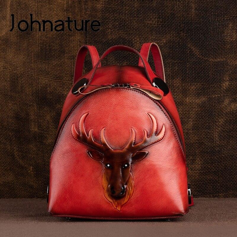 Рюкзак Johnature из натуральной кожи с тиснением в стиле ретро, женская сумка для отдыха, ручной работы, первый слой из воловьей кожи, рюкзак высокого качества
Рюкзак Johnature из натуральной кожи с тиснением в стиле ретро, женская сумка для отдыха, ручной работы, первый слой из воловьей кожи, рюкзак высокого качества