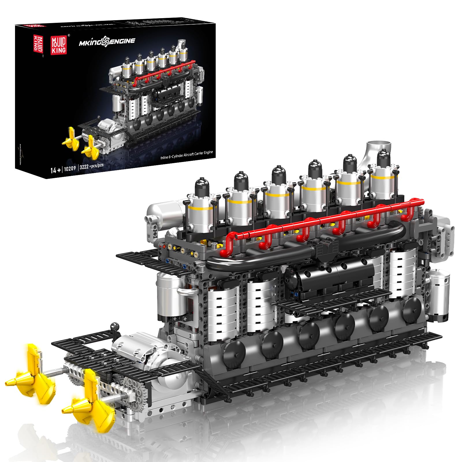 Mould King 10209 Inline Aircraft Carrier Engine Building Blocks Adult Precision Perfect for Collections 6-Cylinder (3222 Pieces) - Model,
Mould King 10209 Inline Aircraft Carrier Engine Building Blocks Adult Precision Perfect for Collections 6-Cylinder (3222 Pieces) - Model,