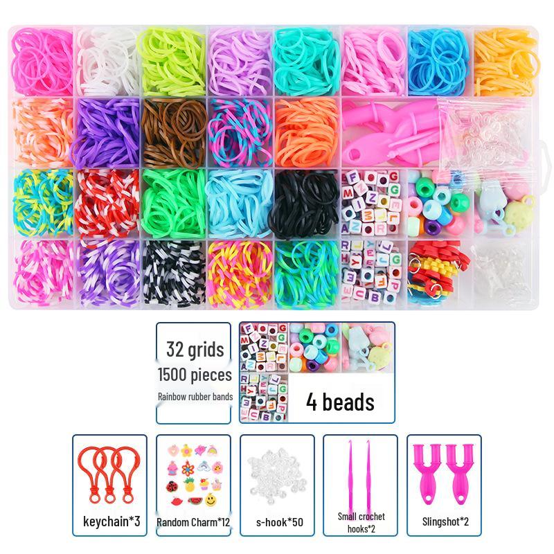 Детский набор для изготовления браслетов своими руками: 32 отделения с 1500 разноцветными радужными резинками
Детский набор для изготовления браслетов своими руками: 32 отделения с 1500 разноцветными радужными резинками