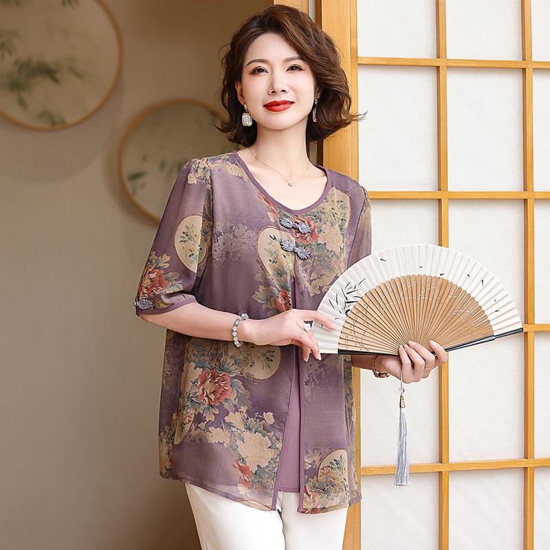 Летняя футболка с имитацией двойки для женщин среднего и пожилого возраста, модная летняя блузка с рукавом до середины предплечья, женский топ 5XL фиолетовый
Летняя футболка с имитацией двойки для женщин среднего и пожилого возраста, модная летняя блузка с рукавом до середины предплечья, женский топ 5XL фиолетовый