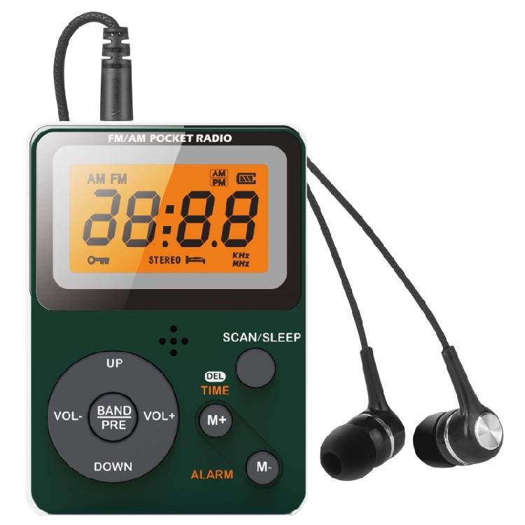 Portable Radio AM FM with Earphone Battery Powered Radio Small Radio with Large LCD Screen Transistor Alarm Clock зелёный
Portable Radio AM FM with Earphone Battery Powered Radio Small Radio with Large LCD Screen Transistor Alarm Clock зелёный