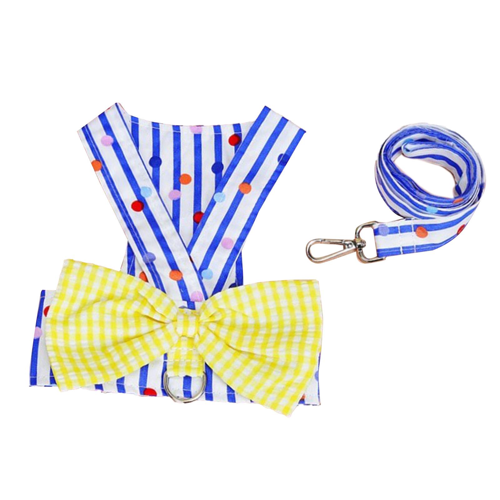 Dog Dress Harness and Leash Set Soft Cotton Breathable Metal Buckle Stripped Dog Vest Harness with XL
Dog Dress Harness and Leash Set Soft Cotton Breathable Metal Buckle Stripped Dog Vest Harness with XL