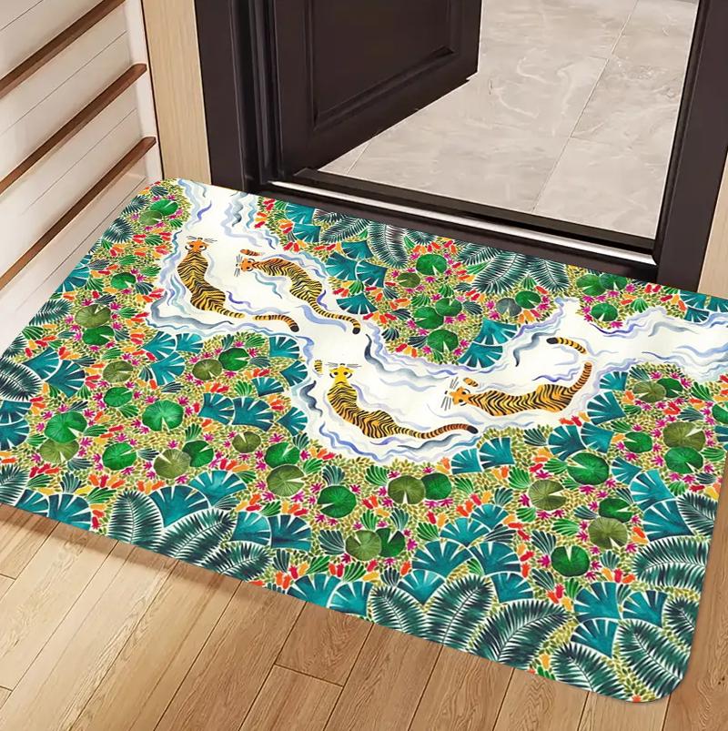 Area Rug Non-Slip Washable Carpet Floor Mat Doormat with Exotic Tiger Pattern for Front Door Entryway Boho Decor European Retro 40x60CM
Area Rug Non-Slip Washable Carpet Floor Mat Doormat with Exotic Tiger Pattern for Front Door Entryway Boho Decor European Retro 40x60CM