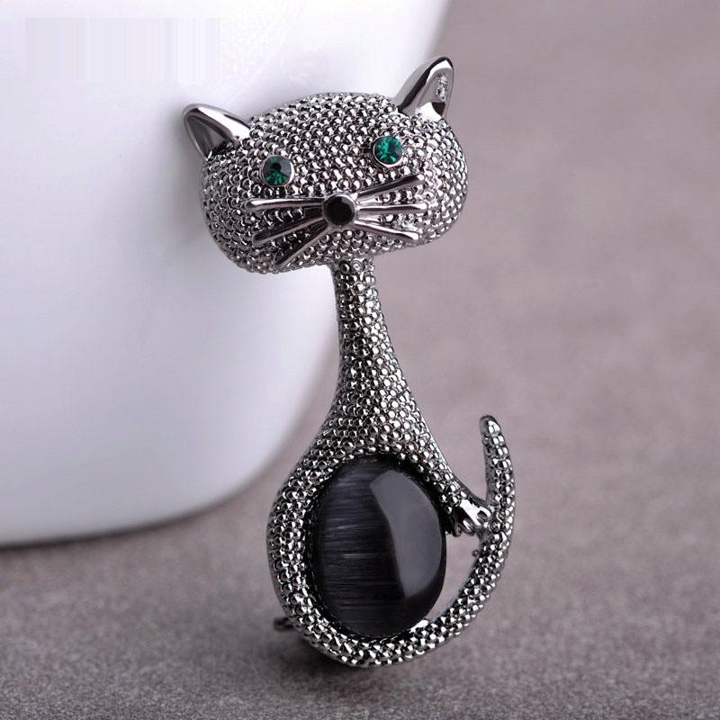 Green-Eyed Cat Lapel Pin, Retro Bronze Tone Opal Color Animal Motif, Women & Kids Fashion Accessory Gift
Green-Eyed Cat Lapel Pin, Retro Bronze Tone Opal Color Animal Motif, Women & Kids Fashion Accessory Gift