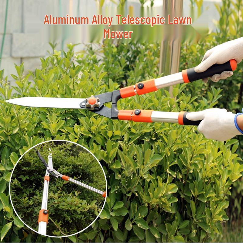 Telescopic Aluminum Pruning Shears for Garden, Hedge, and Boxwood Trimming.
Telescopic Aluminum Pruning Shears for Garden, Hedge, and Boxwood Trimming.