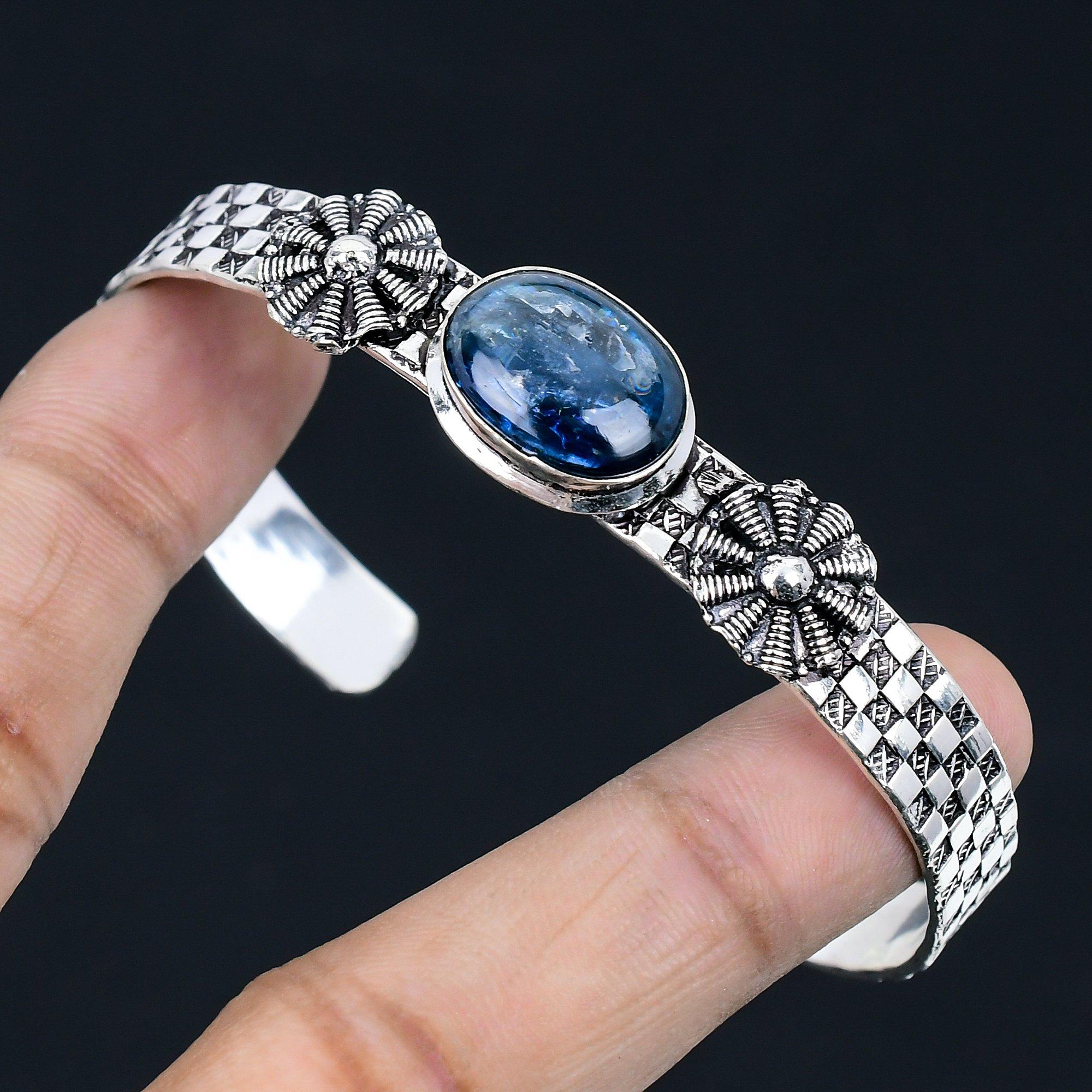 Daughters Day Sale 925 Sterling Silver Oval Natural Kyanite Wife Bangle Jewelry Adjustable
Daughters Day Sale 925 Sterling Silver Oval Natural Kyanite Wife Bangle Jewelry Adjustable