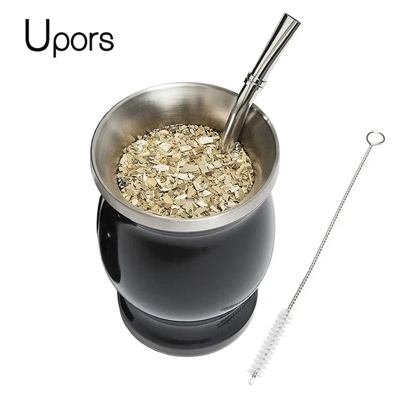 UPORS Yerba Mate Cup 304 из нержавеющей стали с двойными стенками 8 унций Аргентинская тыква Yerba Mate с бомбильями и щеточкой для чистки 8oz чёрный
UPORS Yerba Mate Cup 304 из нержавеющей стали с двойными стенками 8 унций Аргентинская тыква Yerba Mate с бомбильями и щеточкой для чистки 8oz чёрный