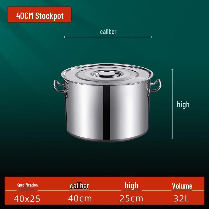 JPHZNB Thickened Stainless Steel Induction Soup Pot with Lid
JPHZNB Thickened Stainless Steel Induction Soup Pot with Lid