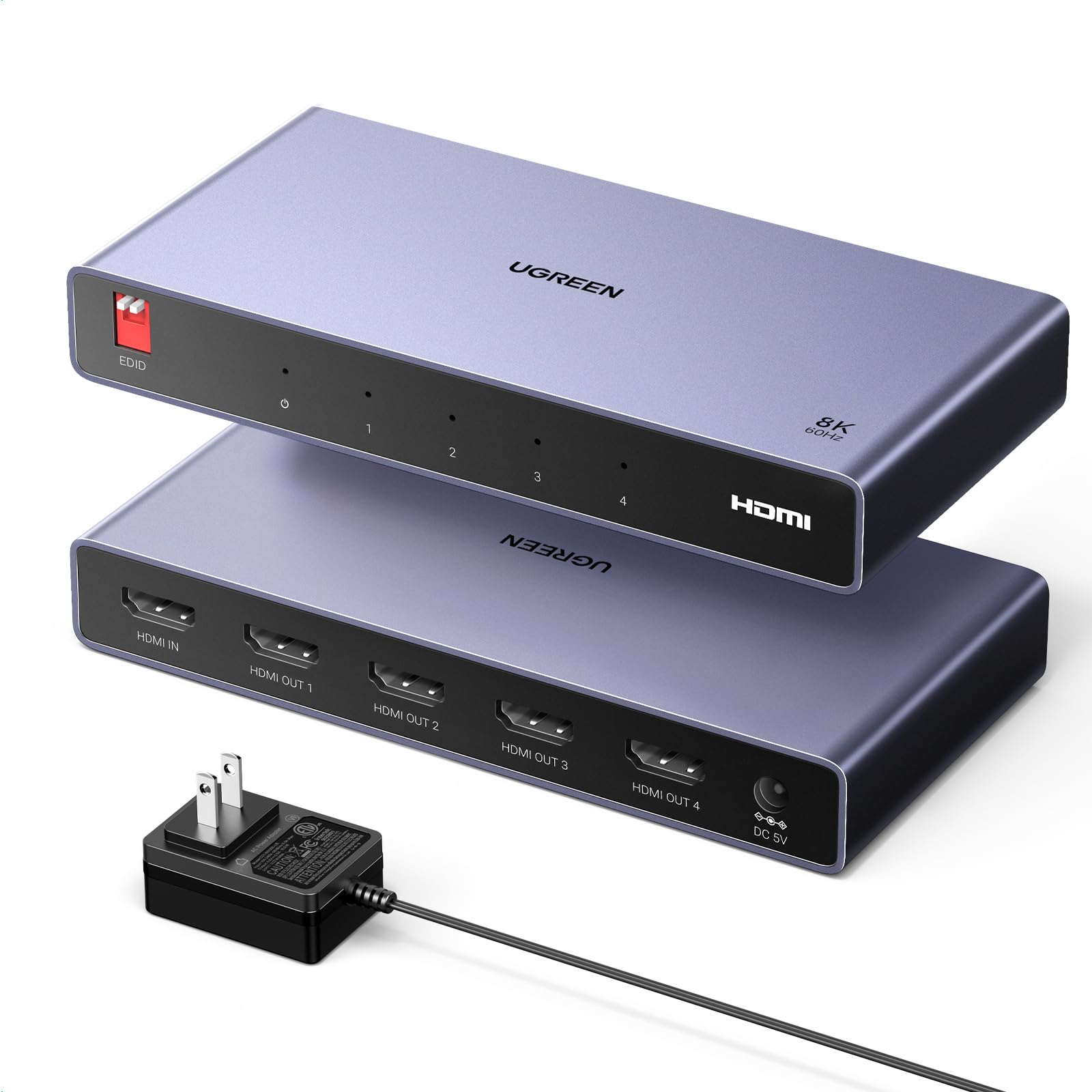 UGREEN HDMI Splitter 1 Input 4 Output HDMI Splitter 4 Screen Simultaneous Output Compatible with Video confirmed with win Includes 5V2A power adapter
UGREEN HDMI Splitter 1 Input 4 Output HDMI Splitter 4 Screen Simultaneous Output Compatible with Video confirmed with win Includes 5V2A power adapter