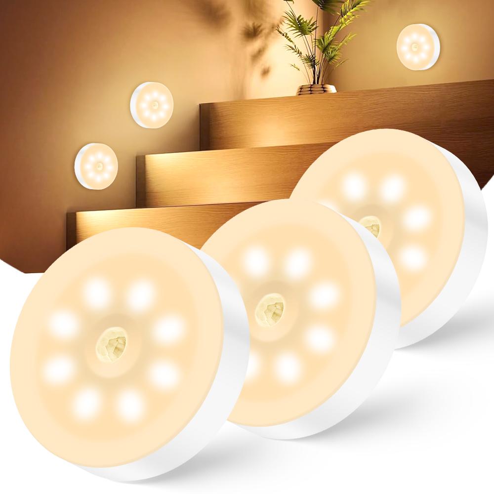 3 Pcs Motion Sensor Puck Light, Rechargeable Push Tap Light for Under Cabinet Lighting, Night Lamp for Closet, Counter & Kitchen
3 Pcs Motion Sensor Puck Light, Rechargeable Push Tap Light for Under Cabinet Lighting, Night Lamp for Closet, Counter & Kitchen