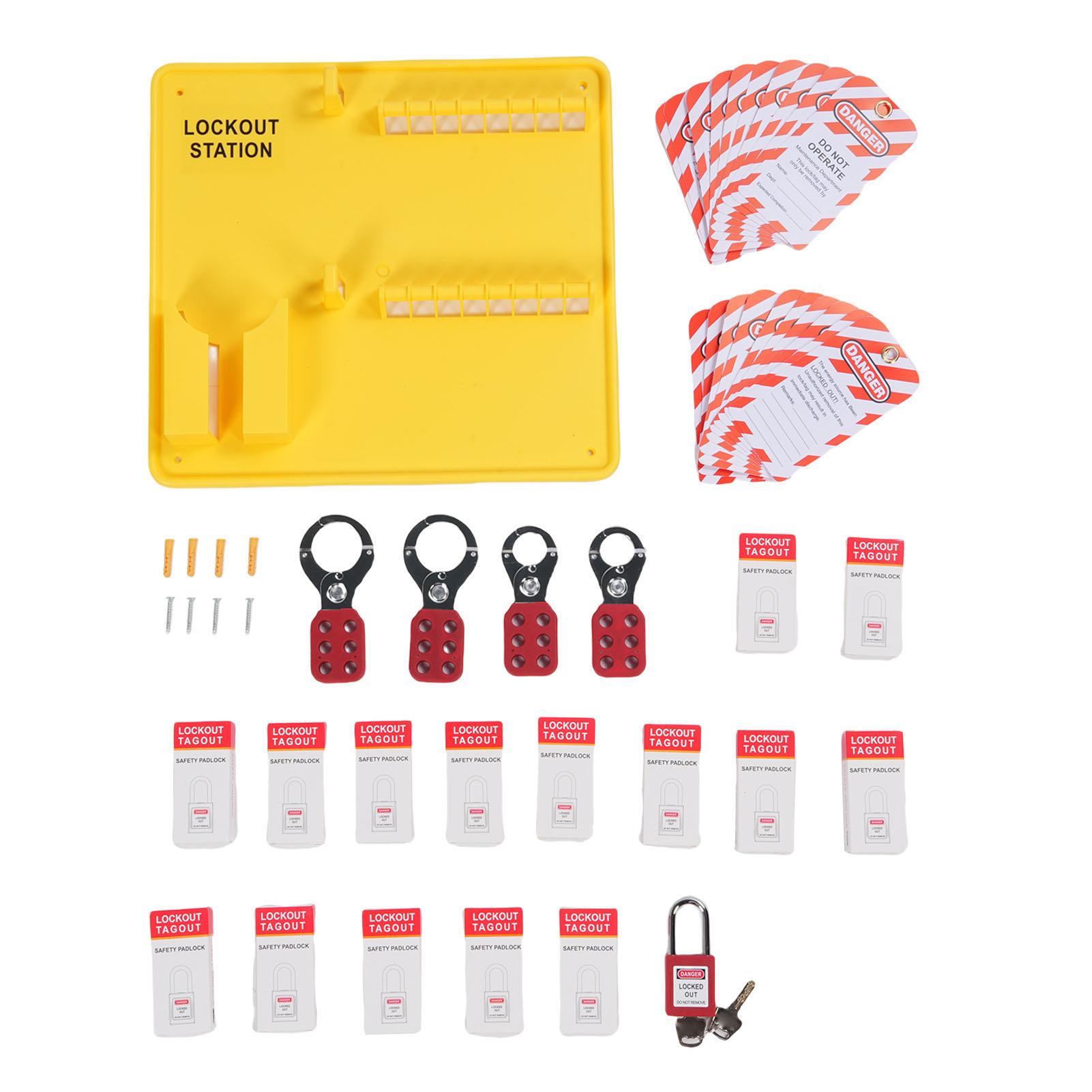 Lockout Tagout Station Board PC Wall Mounted Lock Out Tag Out Kit with 16 Padlocks 20 Tags 4 Hasp
Lockout Tagout Station Board PC Wall Mounted Lock Out Tag Out Kit with 16 Padlocks 20 Tags 4 Hasp