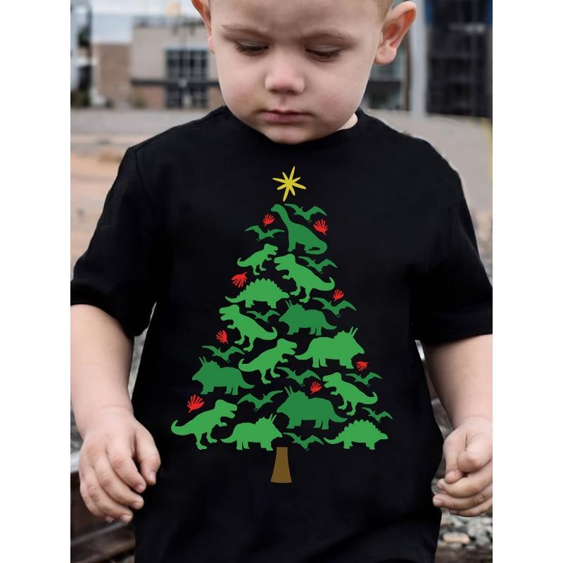 European Size Summer Boys Fashionable Short Sleeved T Shirt with Creative Dinosaur Christmas Tree Pattern and Christmas Elements 98cm
European Size Summer Boys Fashionable Short Sleeved T Shirt with Creative Dinosaur Christmas Tree Pattern and Christmas Elements 98cm