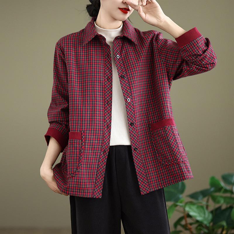 2025 Stylish Plaid Anti-Aging Shirt Collar Coat - Mother s Day Edition, Plus Size with Velvet, Perfect for Spring & Autumn. Extra Large красный
2025 Stylish Plaid Anti-Aging Shirt Collar Coat - Mother s Day Edition, Plus Size with Velvet, Perfect for Spring & Autumn. Extra Large красный