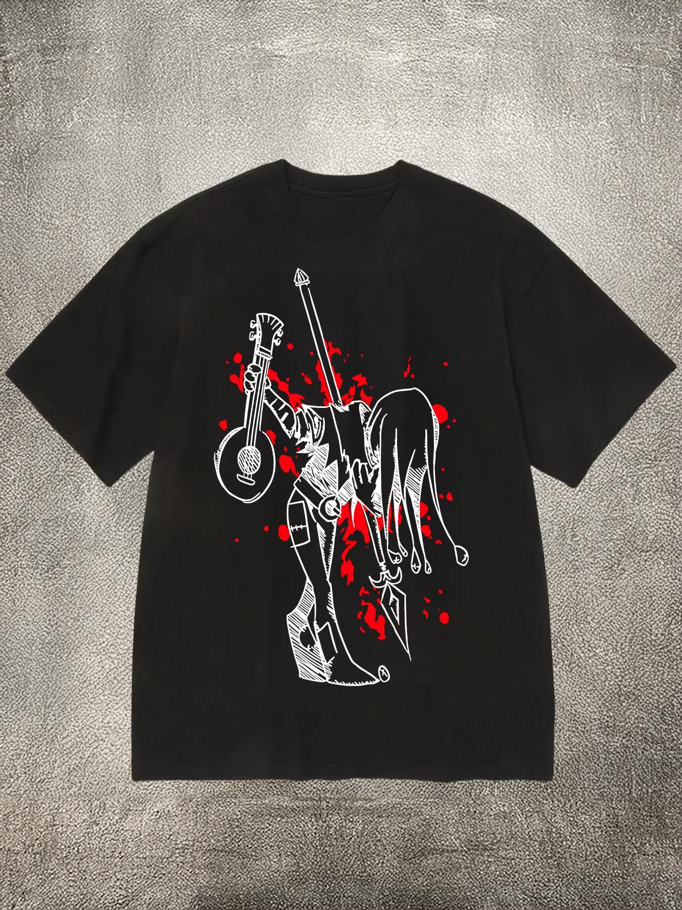 2025 Summer Men s Black Cotton Crew - Neck Short - Sleeve T - Shirt with Dark-Style Instrument - Figure Heat Transfer Print 4XL
2025 Summer Men s Black Cotton Crew - Neck Short - Sleeve T - Shirt with Dark-Style Instrument - Figure Heat Transfer Print 4XL