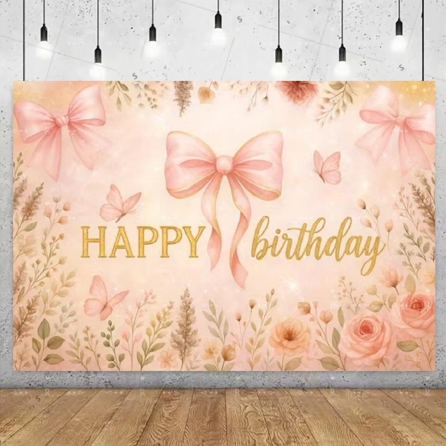 Pink Bow Theme Birthday Party Decoration Banner Girl Butterfly Bow Balloon Flowers Background Baby Shower Photo Supplies Gifts 120x90 CM
Pink Bow Theme Birthday Party Decoration Banner Girl Butterfly Bow Balloon Flowers Background Baby Shower Photo Supplies Gifts 120x90 CM