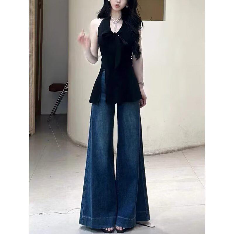 2025 Women s Retro Korean High-Waisted, Slimming, Wide-Leg, Floor-Length Micro-Flare Jeans S: Height 155-165CM (75-90 jin)
2025 Women s Retro Korean High-Waisted, Slimming, Wide-Leg, Floor-Length Micro-Flare Jeans S: Height 155-165CM (75-90 jin)
