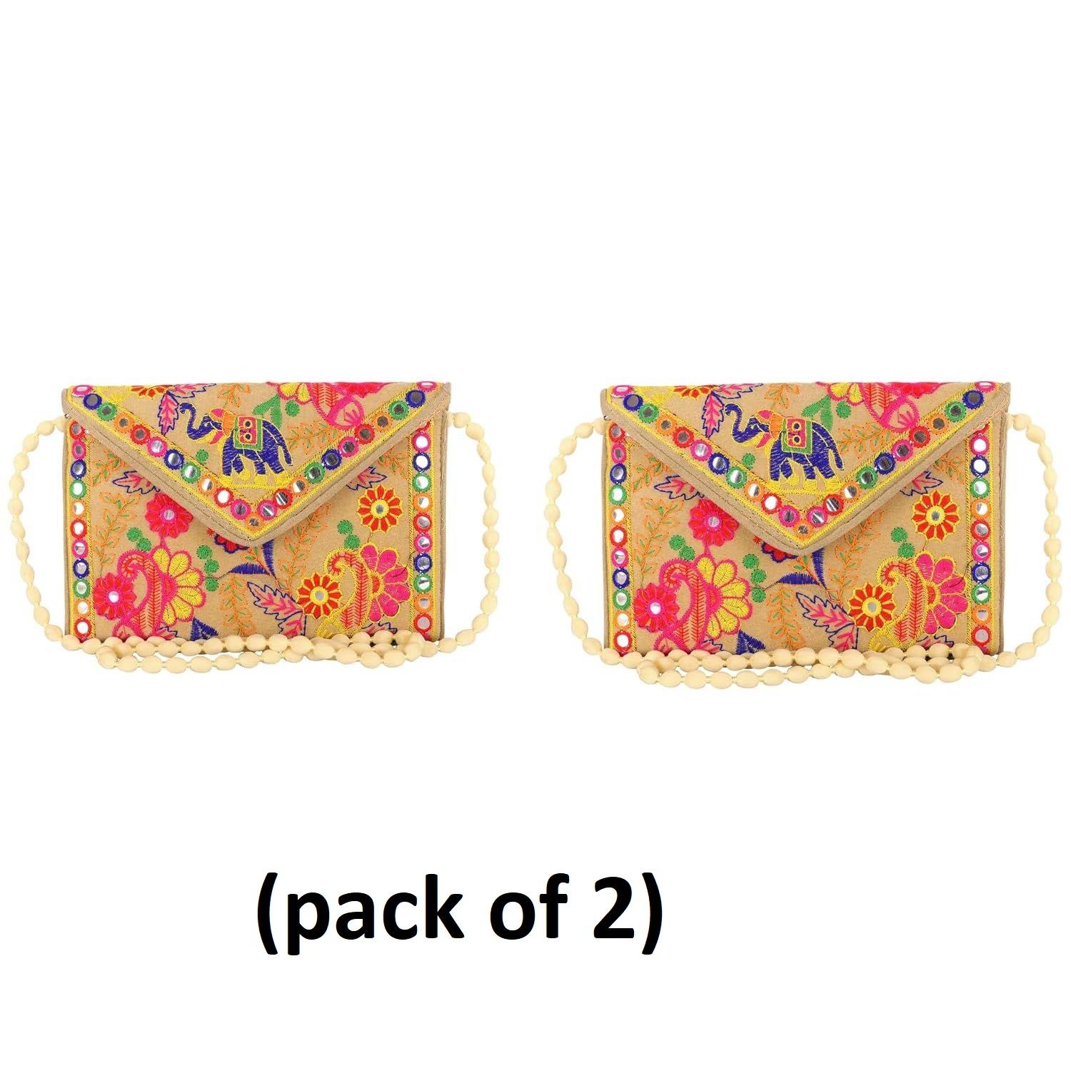 Clutch Bags Handmade Embroidery Mirror Work Stylish Sling Bags for Women Cross Body Bags for Ladies and Girls - 22X16 Cm (pack of 2)
Clutch Bags Handmade Embroidery Mirror Work Stylish Sling Bags for Women Cross Body Bags for Ladies and Girls - 22X16 Cm (pack of 2)