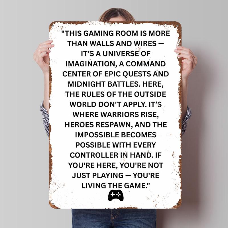 Gaming Room Quote Tinplate Poster Customized Wall Art Vintage Retro Metal Signs for Bedroom Decoration At Home Man Cave Decor 7.9x11.8In(20x30cm)
Gaming Room Quote Tinplate Poster Customized Wall Art Vintage Retro Metal Signs for Bedroom Decoration At Home Man Cave Decor 7.9x11.8In(20x30cm)