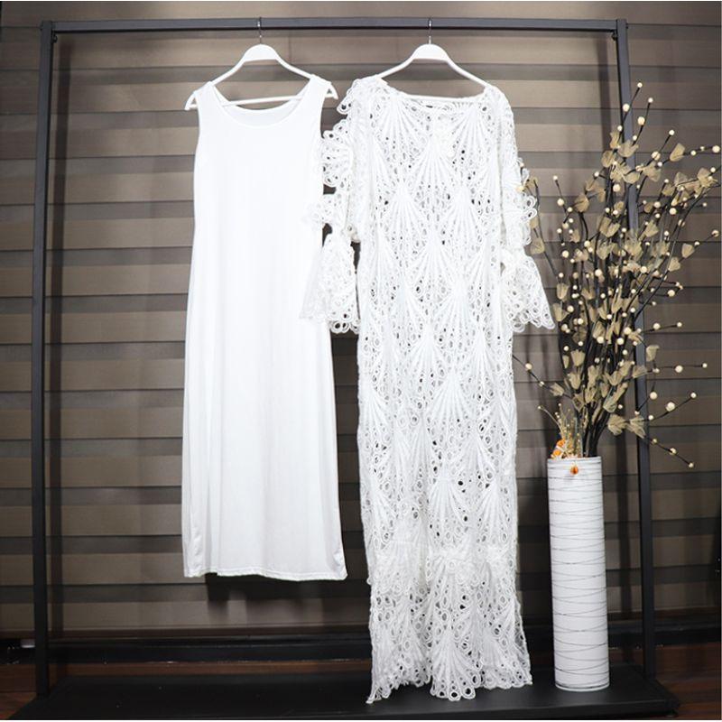 African WOMEN S plus Size Beaded Diamond Two-piece Dress White All yards
African WOMEN S plus Size Beaded Diamond Two-piece Dress White All yards