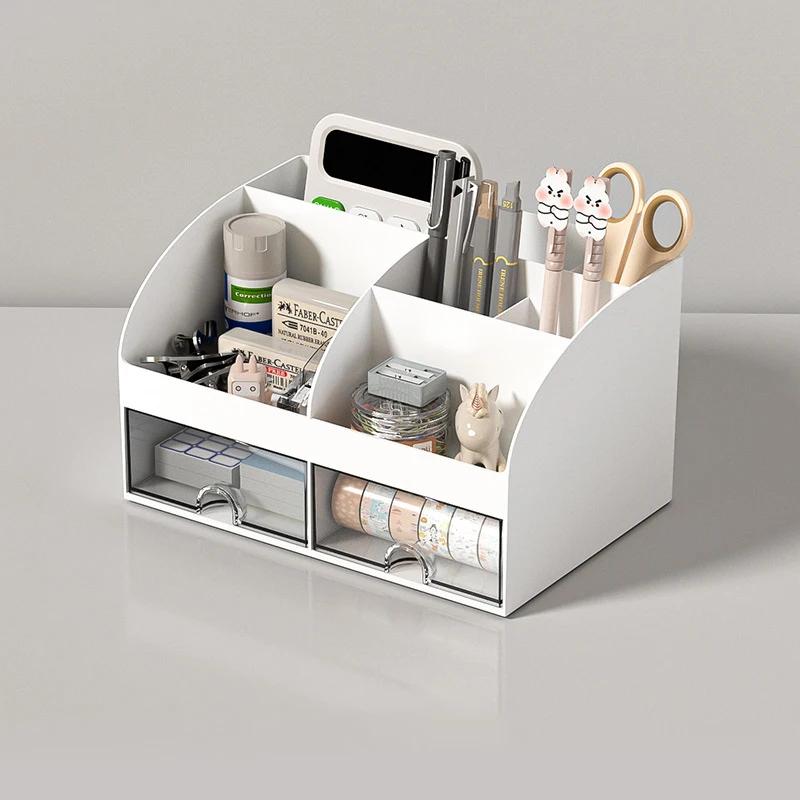 Home Office Desktop Stationery Storage Box 6 Compartments 2 Drawers Decorative Desk Organizer Dressing Table Makeup Storage Case белый
Home Office Desktop Stationery Storage Box 6 Compartments 2 Drawers Decorative Desk Organizer Dressing Table Makeup Storage Case белый