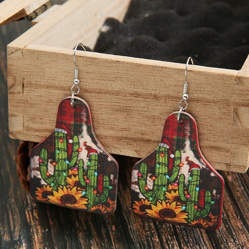 Retro Christmas & Sunflower Cactus Leather Wine Bottle Earrings
Retro Christmas & Sunflower Cactus Leather Wine Bottle Earrings