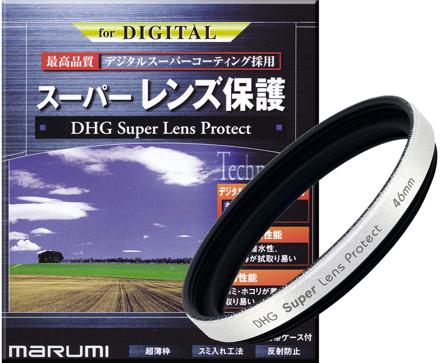 Marumi Super Lens Protect 46mm DHG Lens Thin Made in Japan Filter, Silver, Water-Repellent, Dirt-Resistant, Frame,
Marumi Super Lens Protect 46mm DHG Lens Thin Made in Japan Filter, Silver, Water-Repellent, Dirt-Resistant, Frame,