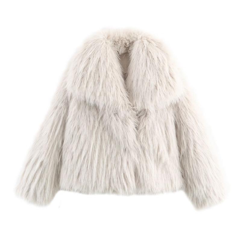 European & American Women s Fashion Lapel Fur Coat XS off білий колір
European & American Women s Fashion Lapel Fur Coat XS off білий колір