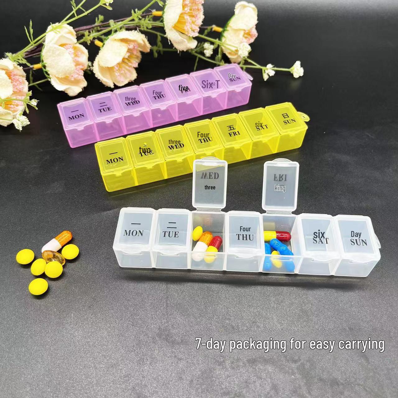 Seven-Day Large-Capacity Portable Medicine Box - Food-Grade, Seven Compartments for Elderly Pill Organization
Seven-Day Large-Capacity Portable Medicine Box - Food-Grade, Seven Compartments for Elderly Pill Organization