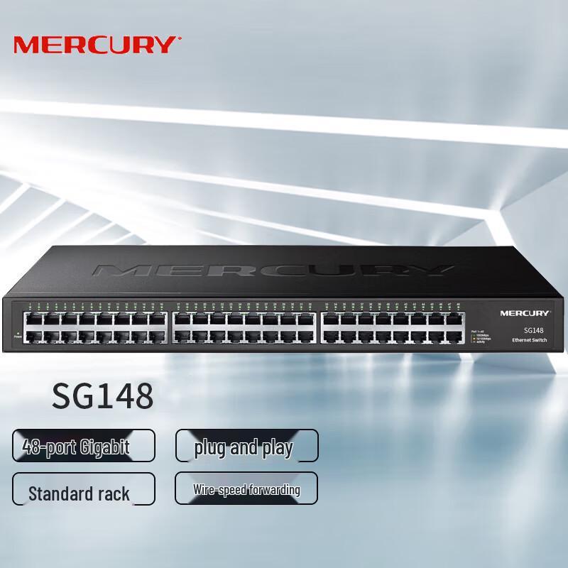 Mercury SG148 48-Port Gigabit Unmanaged Ethernet Switch
Mercury SG148 48-Port Gigabit Unmanaged Ethernet Switch