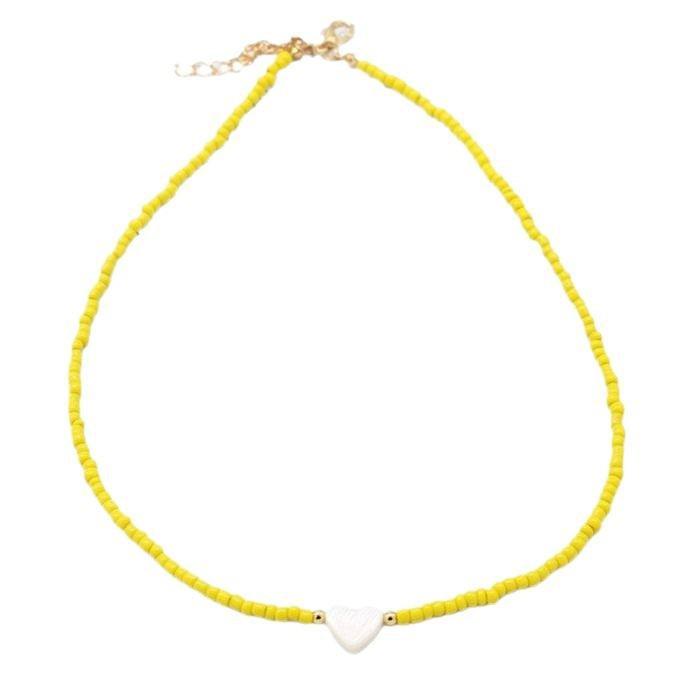 Bohemian Glass Seed Bead Necklace with White Heart Pendant Clavicle Chain Women s Jewelry
Bohemian Glass Seed Bead Necklace with White Heart Pendant Clavicle Chain Women s Jewelry