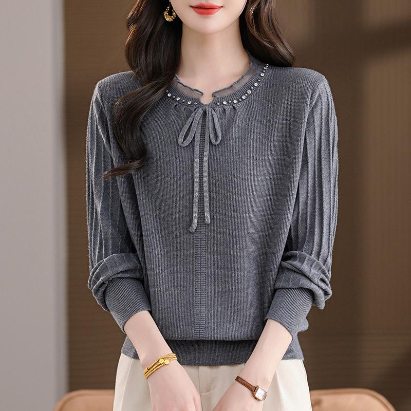 Chic Chiffon-Spliced Knit Top: Versatile Autumn Style for Women, Perfect for Middle-Aged and Elderly. 3XL (135-145 lbs) сірий колір
Chic Chiffon-Spliced Knit Top: Versatile Autumn Style for Women, Perfect for Middle-Aged and Elderly. 3XL (135-145 lbs) сірий колір