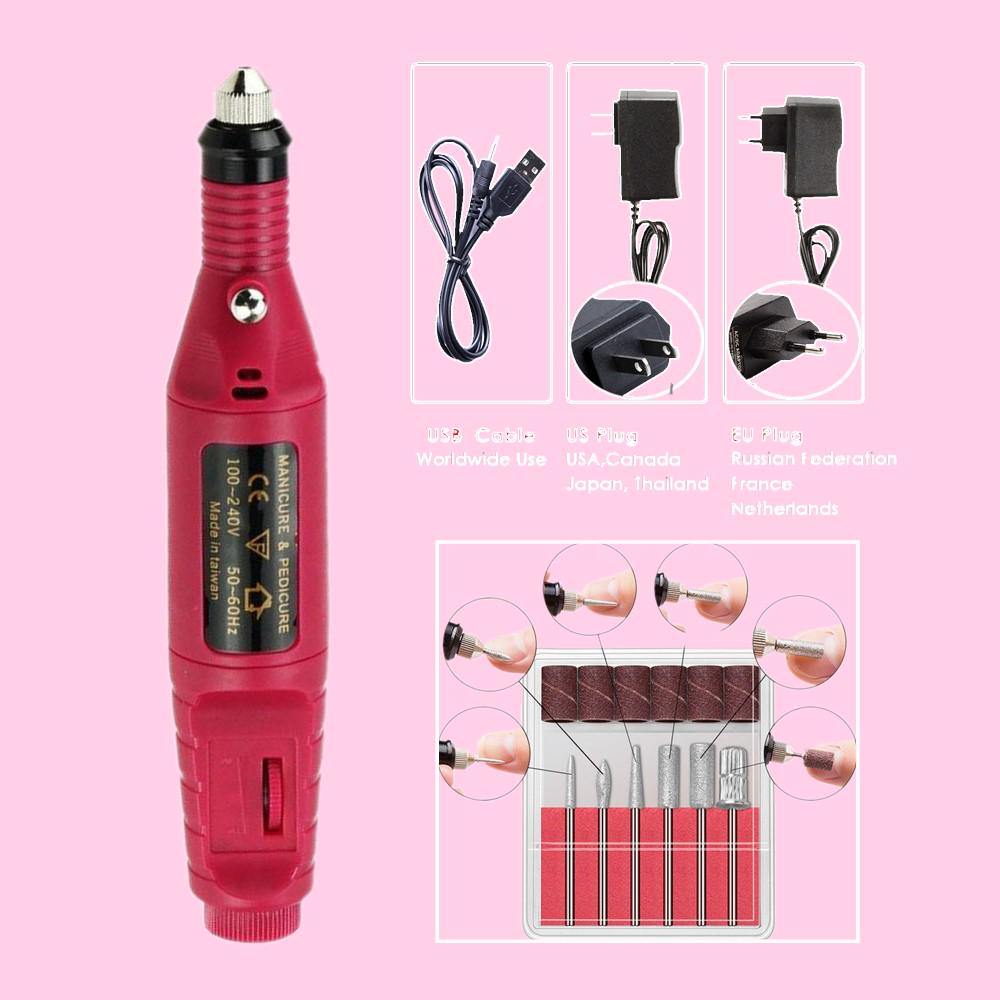 Electric Nail Art Pen Salon Manicure Pedicure Drill File Polish Tool EU US Plug Fashion USB Line рожевий червоний колір
Electric Nail Art Pen Salon Manicure Pedicure Drill File Polish Tool EU US Plug Fashion USB Line рожевий червоний колір
