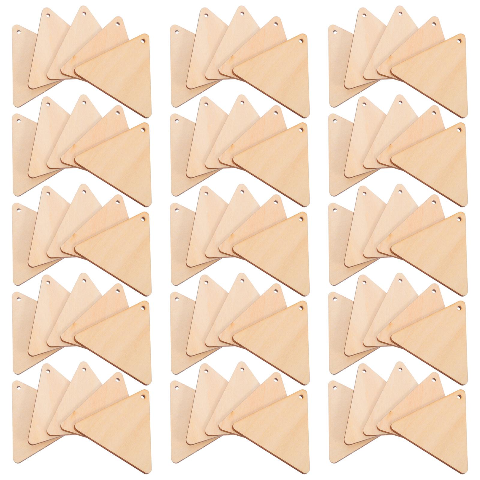 100Pcs Wooden Triangle Slices Unfinished Natural Wood Pieces with Holes for DIY Crafts Hanging Ornaments Pendant Wood Cutouts
100Pcs Wooden Triangle Slices Unfinished Natural Wood Pieces with Holes for DIY Crafts Hanging Ornaments Pendant Wood Cutouts