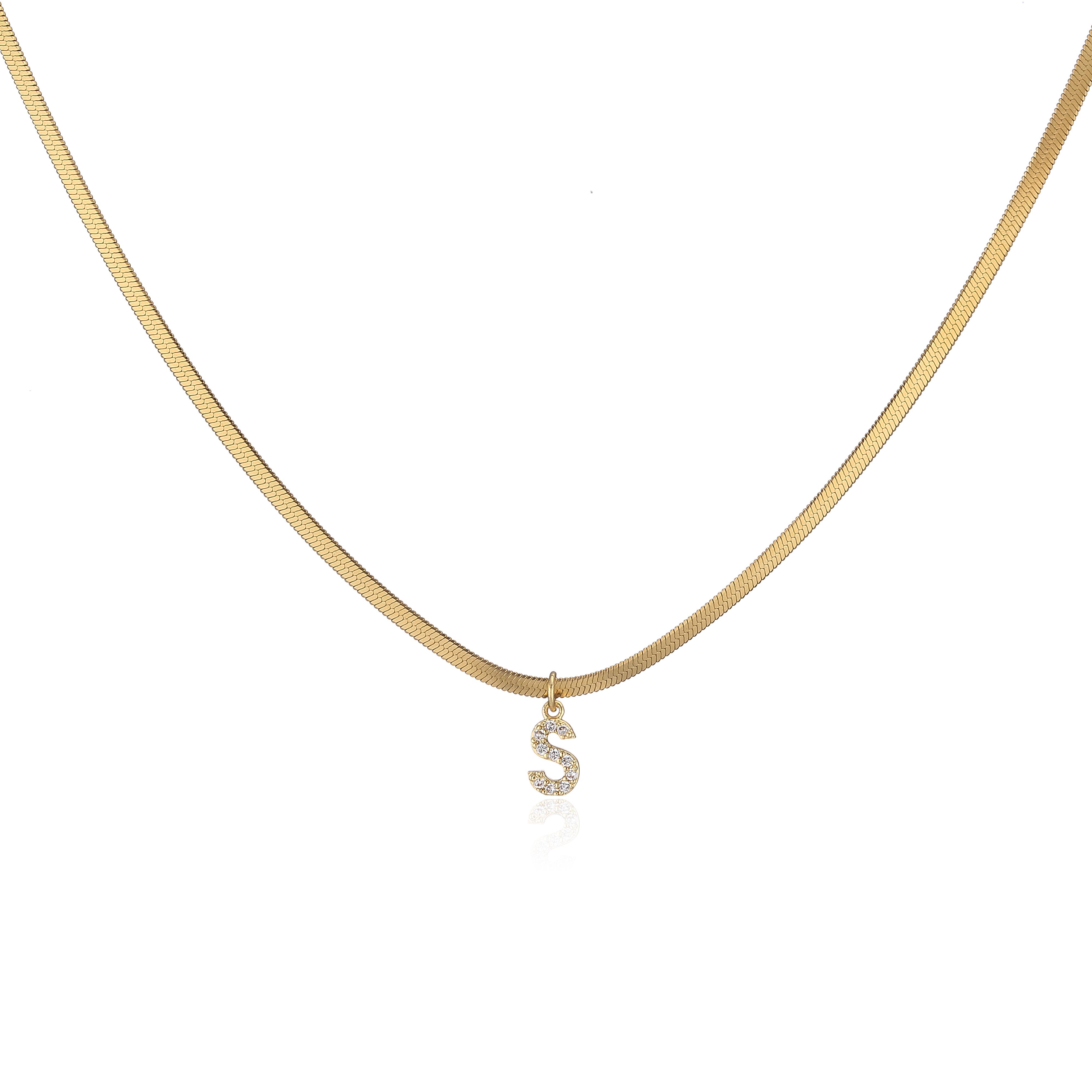 18K Gold-Plated Brass 26 Letter Charm with Stainless Steel Necklace Chain Genuine Gold Plating for Women Custom Name Jewellery no letter&40cm
18K Gold-Plated Brass 26 Letter Charm with Stainless Steel Necklace Chain Genuine Gold Plating for Women Custom Name Jewellery no letter&40cm