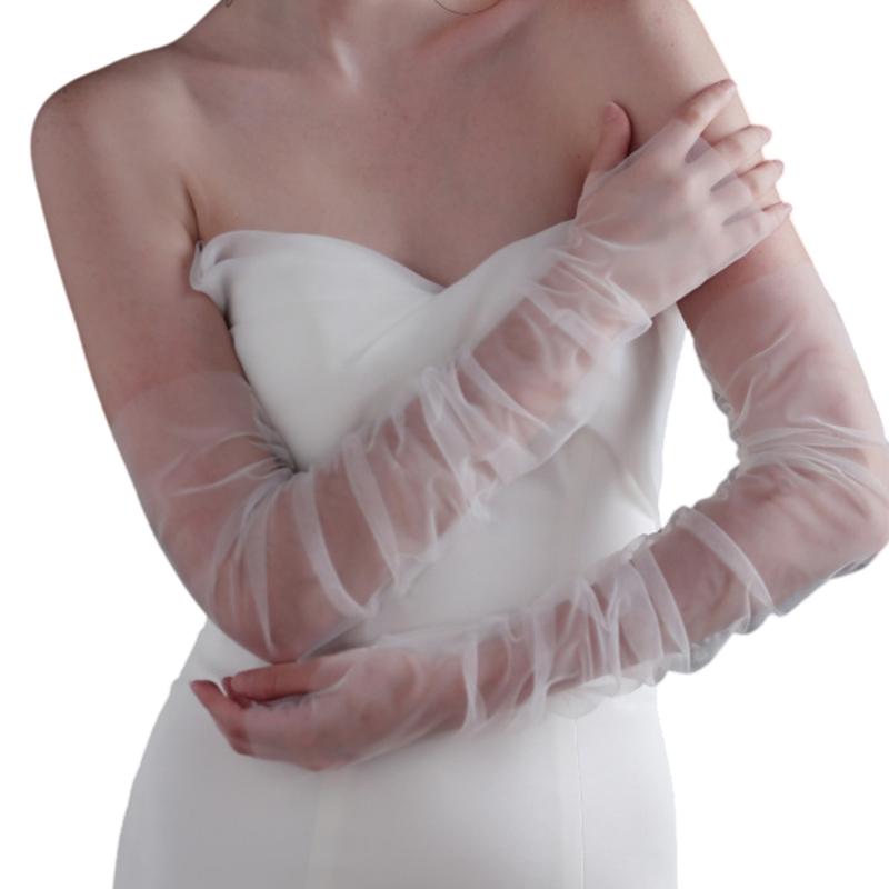 Sheer Wedding Gloves Simple Seethrough Arm Sleeves For Brides And Formal Event Elbow Fingerless Gloves for Special Event 1 білий
Sheer Wedding Gloves Simple Seethrough Arm Sleeves For Brides And Formal Event Elbow Fingerless Gloves for Special Event 1 білий
