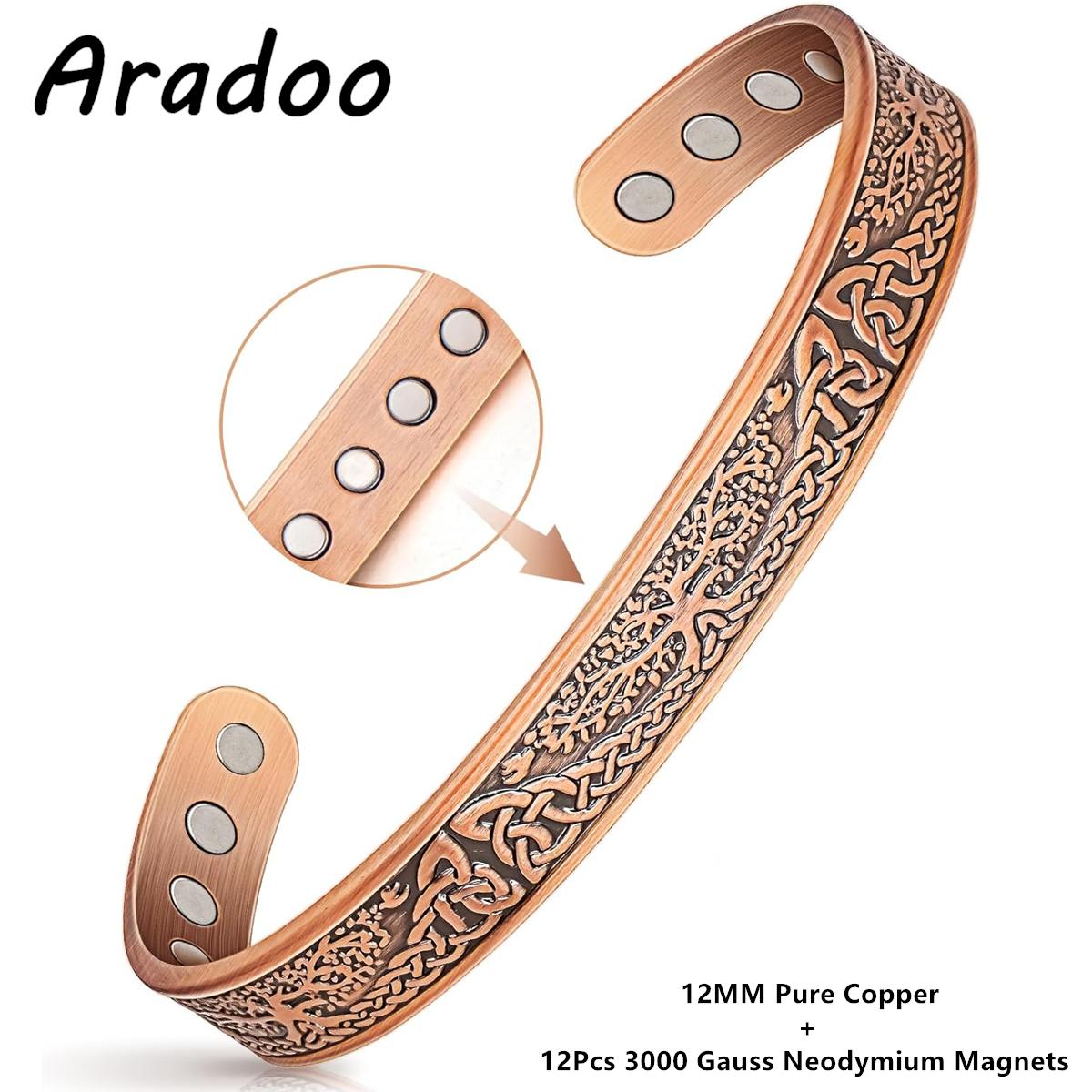 Tree of Life Premium Copper Bracelet for Men Women with 18pcs Strength Magnetic Cuff Bangle Jewelry with Gift Box
Tree of Life Premium Copper Bracelet for Men Women with 18pcs Strength Magnetic Cuff Bangle Jewelry with Gift Box