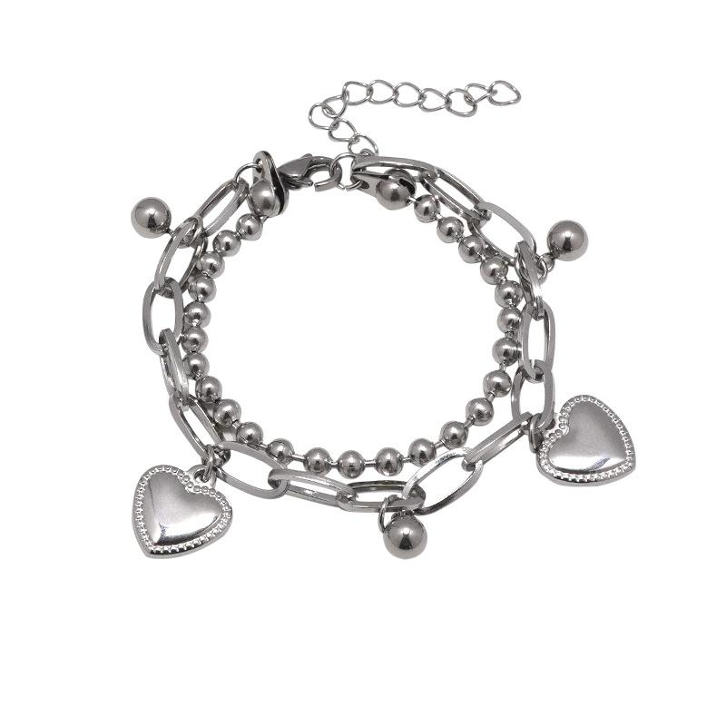 New love ball double chain round bead bracelet hip hop cold wind personality cool tide hand titanium steel bracelet men
New love ball double chain round bead bracelet hip hop cold wind personality cool tide hand titanium steel bracelet men