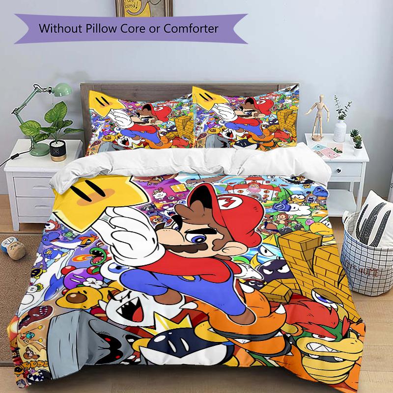 3pcs Colorful Journey Super Mario Adventure Quilt Set Cartoon Themed Bed Quilt Set Lovely Character Bedroom Decor Bed Quilt Set Four Seasons (1 C 135x200cm
3pcs Colorful Journey Super Mario Adventure Quilt Set Cartoon Themed Bed Quilt Set Lovely Character Bedroom Decor Bed Quilt Set Four Seasons (1 C 135x200cm