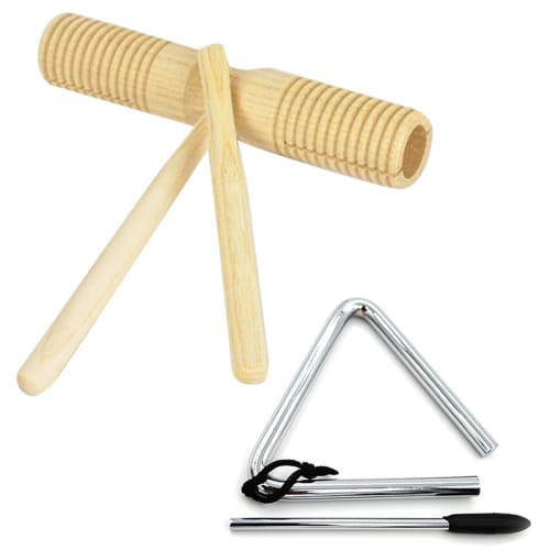 SALUDABLE Wood Block Guiro Triangle Musical Instrument Percussion Ethnic Set
SALUDABLE Wood Block Guiro Triangle Musical Instrument Percussion Ethnic Set